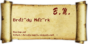 Bródy Márk névjegykártya
